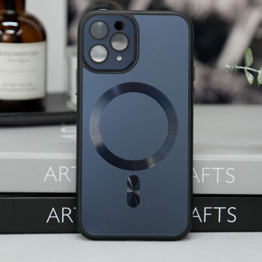 Чехол TPU+Glass Sapphire Midnight with MagSafe для Apple iPhone 13 Pro (6.1"), Черный / Black - изображение 1