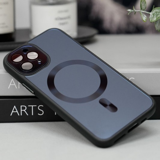 Чехол TPU+Glass Sapphire Midnight with MagSafe для Apple iPhone 13 Pro (6.1"), Черный / Black - изображение 3