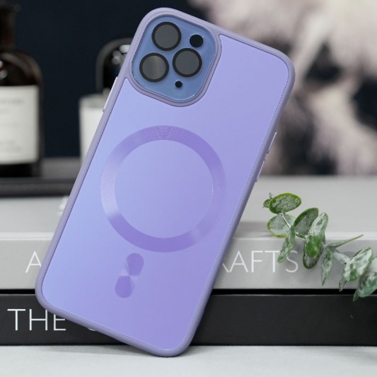 Чохол TPU+Glass Sapphire Midnight with MagSafe для Apple iPhone 13 Pro Max (6.7") Бузковий / Dasheen - зображення 1 