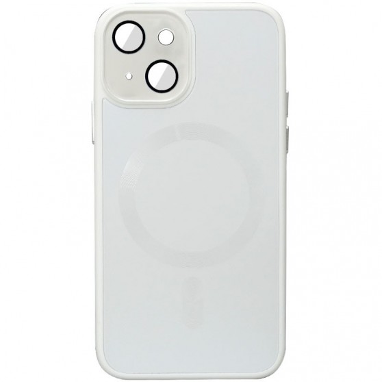 Чехол TPU+Glass Sapphire Midnight with MagSafe для Apple iPhone 14 (6.1") Белый / White