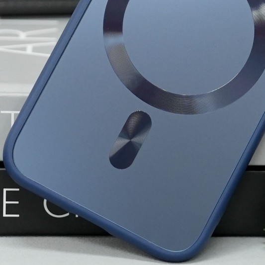 Чохол TPU+Glass Sapphire Midnight with MagSafe для Apple iPhone 14 (6.1") Синій / Deep navy - зображення 1 