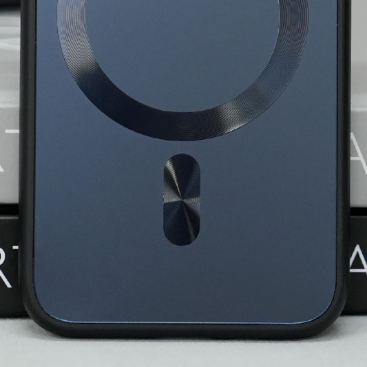 Чохол TPU+Glass Sapphire Midnight with MagSafe для Apple iPhone 14 (6.1") Чорний / Black - зображення 1 