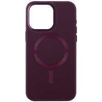 Шкіряний чохол Bonbon Leather Metal Style with MagSafe Apple iPhone 11 (6.1"), Бордовий / Plum