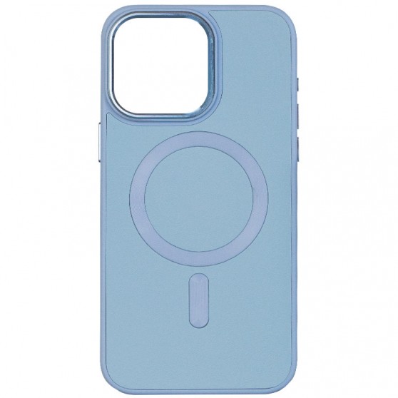 Кожаный чехол Bonbon Leather Metal Style with MagSafe для Apple iPhone 11 (6.1"), Голубой / Mist blue