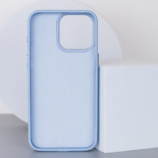 Шкіряний чохол Bonbon Leather Metal Style with MagSafe Apple iPhone 11 (6.1"), Блакитний / Mist blue - зображення 1 