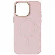 Шкіряний чохол Bonbon Leather Metal Style with MagSafe Apple iPhone 11 (6.1"), Рожевий / Light pink
