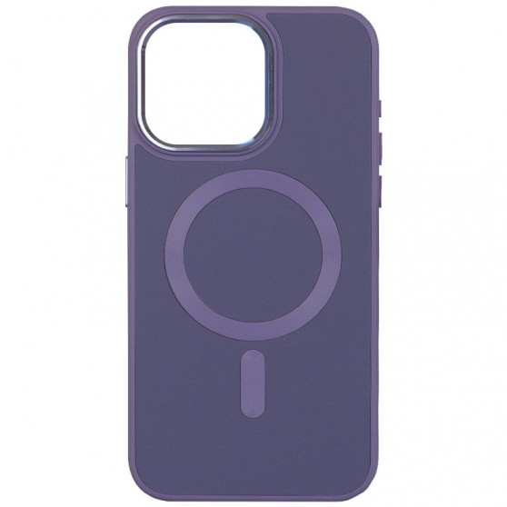 Кожаный чехол Bonbon Leather Metal Style with MagSafe для Apple iPhone 11 (6.1"), Серый / Lavender