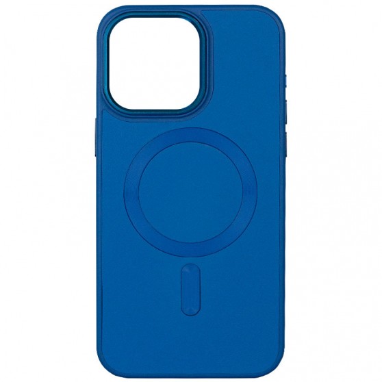 Кожаный чехол Bonbon Leather Metal Style with MagSafe для Apple iPhone 11 (6.1"), Синий / Indigo