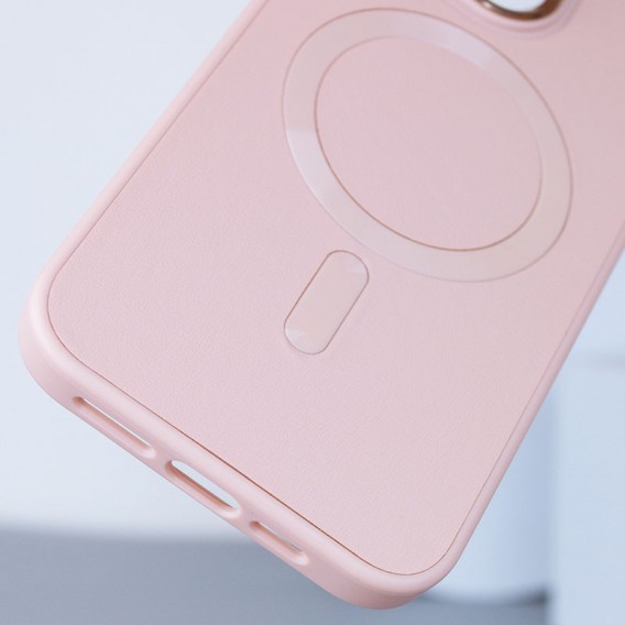 Шкіряний чохол Bonbon Leather Metal Style with MagSafe Apple iPhone 11 Pro Max (6.5"), Рожевий / Light pink