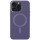 Кожаный чехол Bonbon Leather Metal Style with MagSafe для Apple iPhone 11 Pro Max (6.5") Серый / Lavender