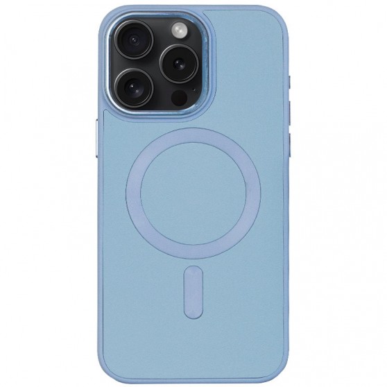 Шкіряний чохол Bonbon Leather Metal Style with MagSafe Apple iPhone 12 Pro / 12 (6.1"), Блакитний / Mist blue