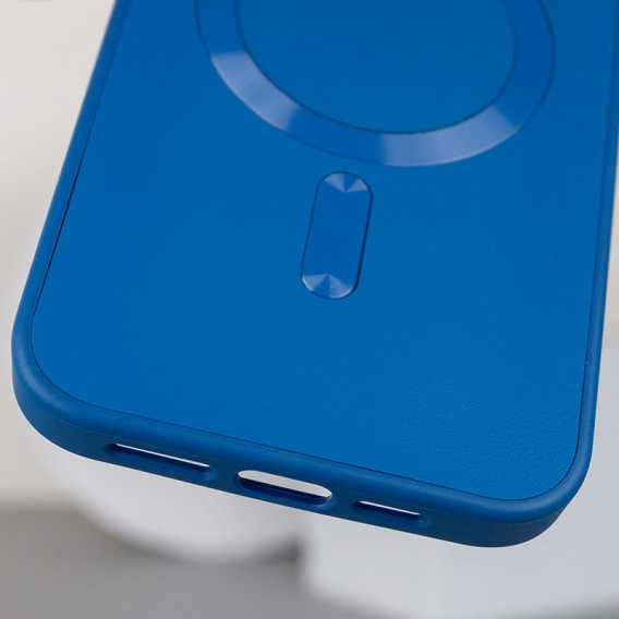 Шкіряний чохол Bonbon Leather Metal Style with MagSafe для Apple iPhone 13 (6.1"), Синій / Indigo