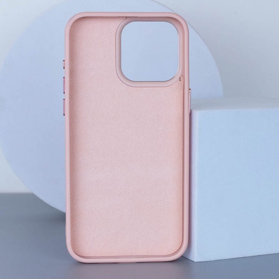 Шкіряний чохол Bonbon Leather Metal Style with MagSafe Apple iPhone 13 Pro (6.1"), Рожевий / Light pink