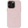 Кожаный чехол Bonbon Leather Metal Style with MagSafe для Apple iPhone 13 Pro Max (6.7"), Розовый / Light pink