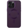 Кожаный чехол Bonbon Leather Metal Style with MagSafe для Apple iPhone 13 Pro Max (6.7"), Фиолетовый / Dark Purple
