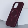 Кожаный чехол Bonbon Leather Metal Style with MagSafe для Apple iPhone 14 (6.1"), Бордовый / Plum