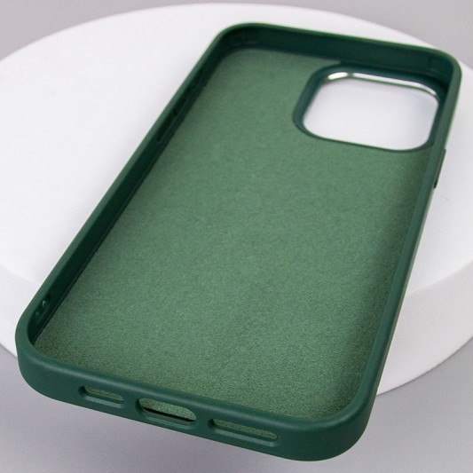 Кожаный чехол Bonbon Leather Metal Style with MagSafe для Apple iPhone 14 Pro Max (6.7"), Зеленый / Pine green - изображение 3