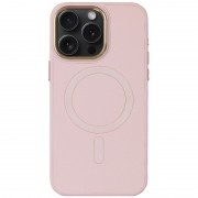 Кожаный чехол Bonbon Leather Metal Style with MagSafe для Apple iPhone 14 Pro Max (6.7"), Розовый / Light pink