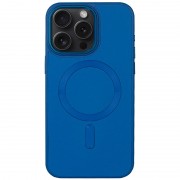 Кожаный чехол Bonbon Leather Metal Style with MagSafe для Apple iPhone 14 Pro Max (6.7"), Синий / Indigo