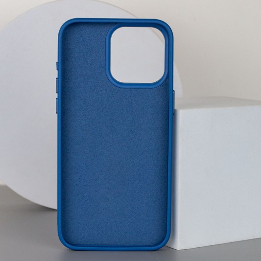 Кожаный чехол Bonbon Leather Metal Style with MagSafe для Apple iPhone 14 Pro Max (6.7") Синий / Indigo - изображение 1