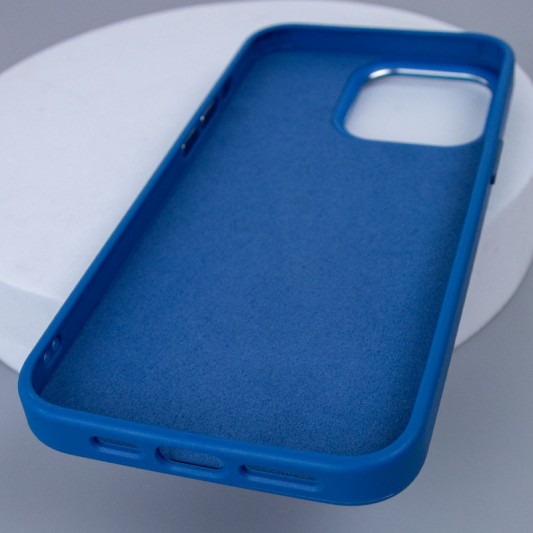 Кожаный чехол Bonbon Leather Metal Style with MagSafe для Apple iPhone 14 Pro Max (6.7") Синий / Indigo - изображение 4