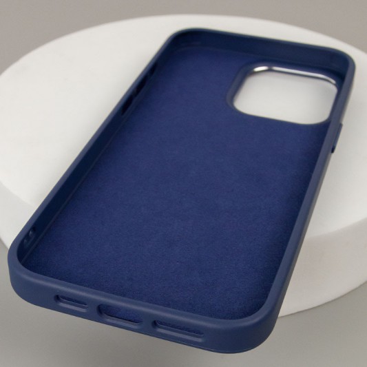 Кожаный чехол Bonbon Leather Metal Style with MagSafe для Apple iPhone 14 Pro Max (6.7"), Синий / Navy blue - изображение 4
