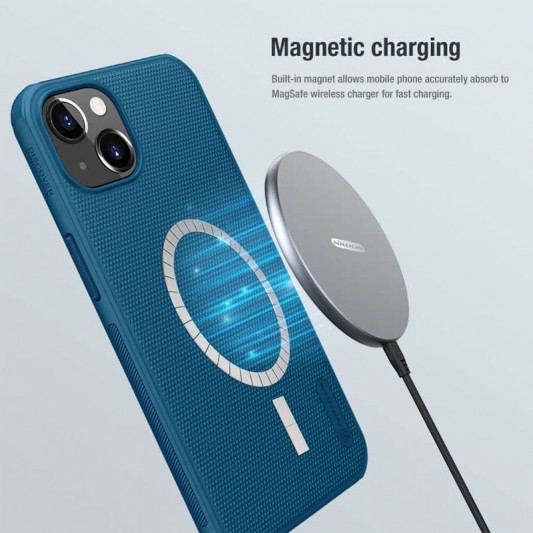 Чехол Nillkin Matte Magnetic Pro для Apple iPhone 15 Plus (6.7") Синий / Blue - изображение 4