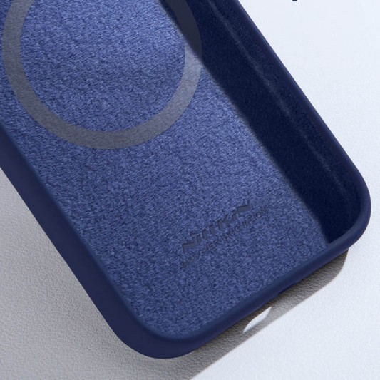 Чехол Silicone Nillkin LensWing Magnetic для Apple iPhone 15 Pro (6.1") Синий / Blue - изображение 6