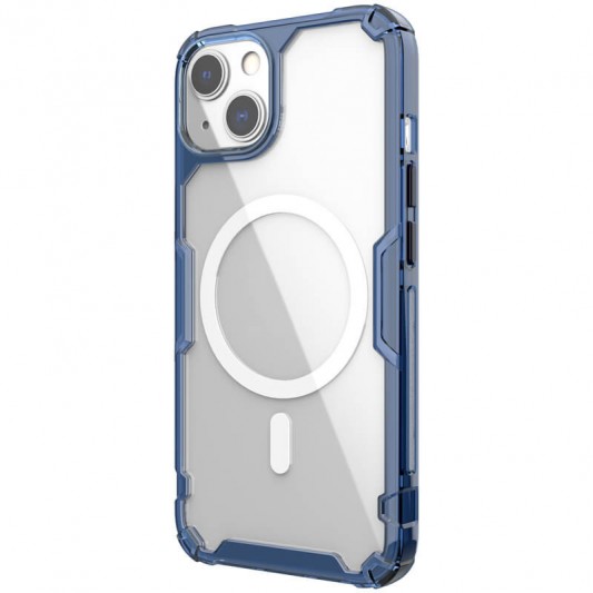 TPU чехол Nillkin Nature Pro Magnetic для Apple iPhone 15 Plus (6.7") Синий (прозрачный) - изображение 2