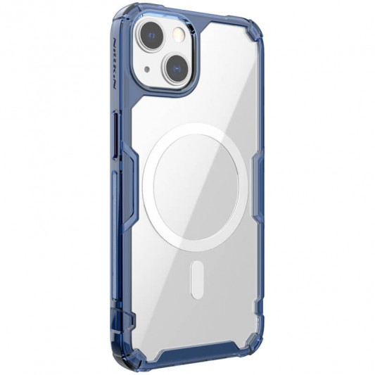 TPU чехол Nillkin Nature Pro Magnetic для Apple iPhone 15 Plus (6.7") Синий (прозрачный) - изображение 4