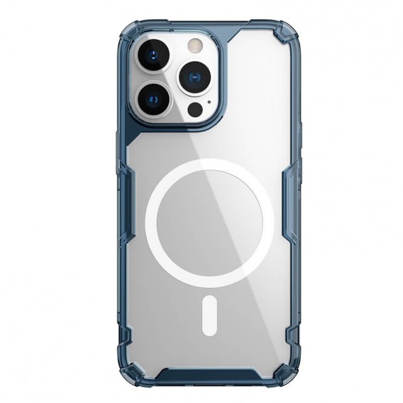 TPU чохол Nillkin Nature Pro Magnetic для Apple iPhone 15 Pro (6.1"), Синій (прозорий)