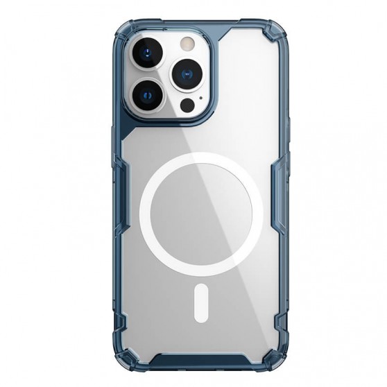 TPU чехол Nillkin Nature Pro Magnetic для Apple iPhone 15 Pro Max (6.7") Синий (прозрачный)