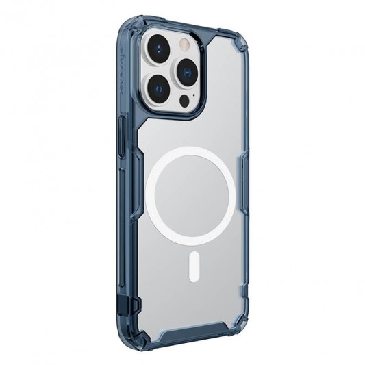 TPU чехол Nillkin Nature Pro Magnetic для Apple iPhone 15 Pro Max (6.7") Синий (прозрачный) - изображение 1