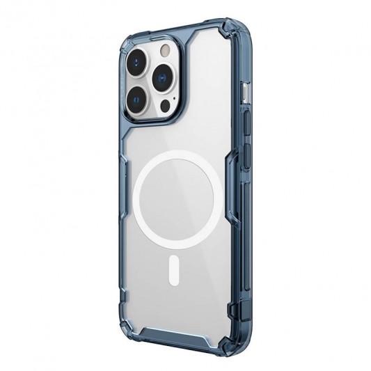 TPU чехол Nillkin Nature Pro Magnetic для Apple iPhone 15 Pro Max (6.7") Синий (прозрачный) - изображение 2