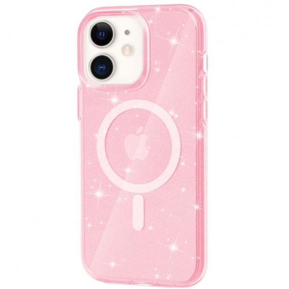 Чехол TPU Galaxy Sparkle (MagFit) для Apple iPhone 11 (6.1"), Pink+Glitter