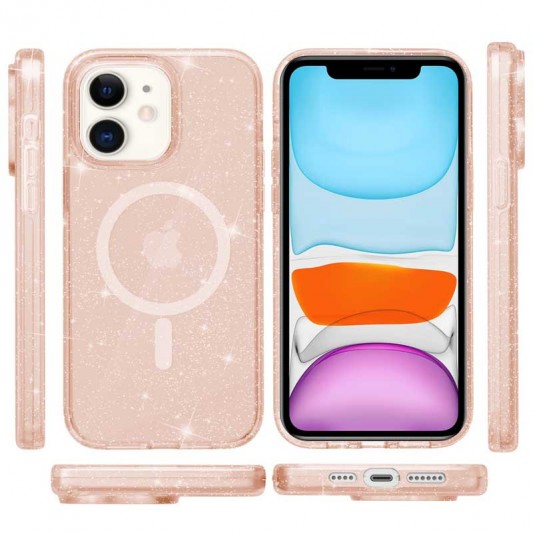 Чехол TPU Galaxy Sparkle (MagFit) для Apple iPhone 11 (6.1") Gold+Glitter - изображение 1