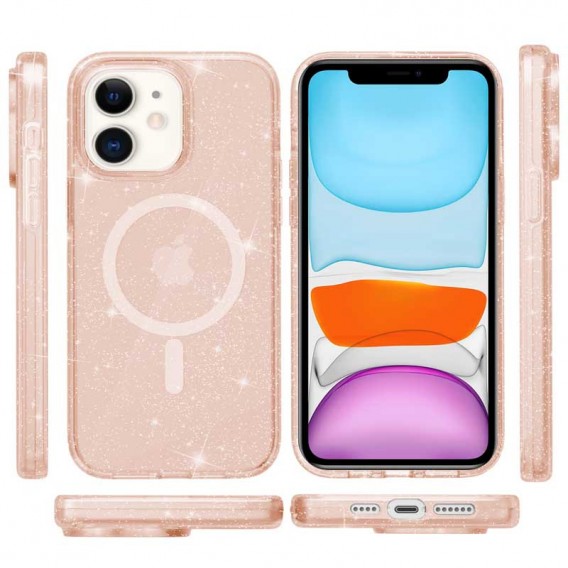 Чехол TPU Galaxy Sparkle (MagFit) для Apple iPhone 11 (6.1"), Gold+Glitter