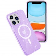 Чехол TPU Galaxy Sparkle (MagFit) для Apple iPhone 13 Pro Max (6.7"), Purple+Glitter