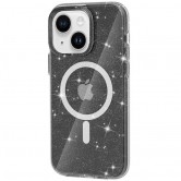 Чехол TPU Galaxy Sparkle (MagFit) для Apple iPhone 15 (6.1 дюйма) Black+Glitter