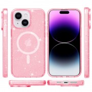 Чохол TPU Galaxy Sparkle (MagFit) для Apple iPhone 15 (6.1"), Pink+Glitter