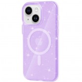 Чохол TPU Galaxy Sparkle (MagFit) для Apple iPhone 15 Plus (6.7") Purple+Glitter Чохол TPU Galaxy Sparkle (MagFit) для Apple iPhone 15 Plus (6.7") Purple+Glitter