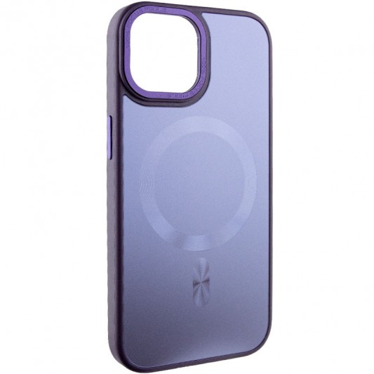 Чехол TPU+Glass Sapphire Midnight Open Camera with MagSafe для Apple iPhone 15 (6.1"), Фиолетовый / Deep Purple - изображение 1