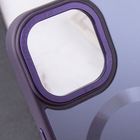 Чехол TPU+Glass Sapphire Midnight Open Camera with MagSafe для Apple iPhone 15 (6.1"), Фиолетовый / Deep Purple - изображение 5