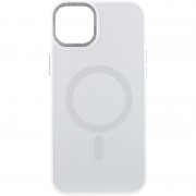 Чехол TPU+Glass Sapphire Midnight Open Camera with MagSafe для Apple iPhone 15 Plus (6.7"), Белый / White