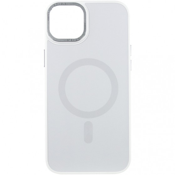 Чехол TPU+Glass Sapphire Midnight Open Camera with MagSafe для Apple iPhone 15 Plus (6.7") Белый / White