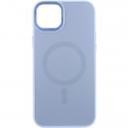 Чехол TPU+Glass Sapphire Midnight Open Camera with MagSafe для Apple iPhone 15 Plus (6.7") Голубой / Blue