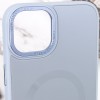 Чохол TPU+Glass Sapphire Midnight Open Camera with MagSafe для Apple iPhone 15 Plus (6.7"), Синій / Blue
