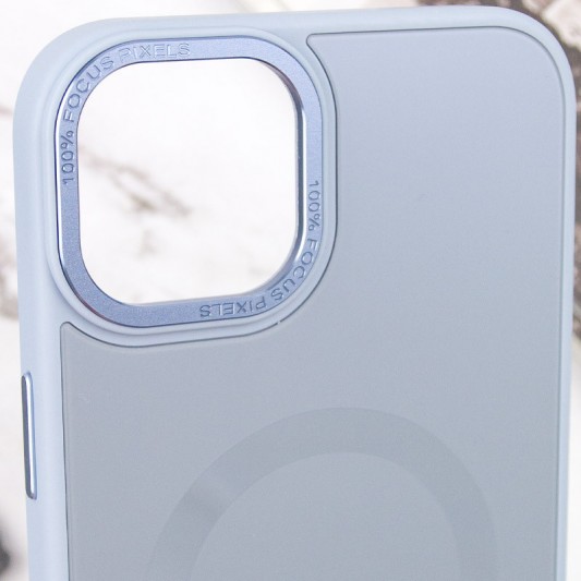 Чехол TPU+Glass Sapphire Midnight Open Camera with MagSafe для Apple iPhone 15 Plus (6.7") Голубой / Blue - изображение 2