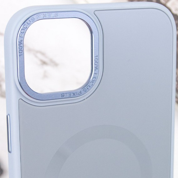 Чехол TPU+Glass Sapphire Midnight Open Camera with MagSafe для Apple iPhone 15 Plus (6.7"), Голубой / Blue