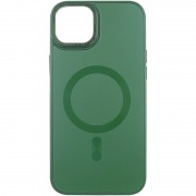 Чехол TPU+Glass Sapphire Midnight Open Camera with MagSafe для Apple iPhone 15 Plus (6.7") Зеленый / Forest green